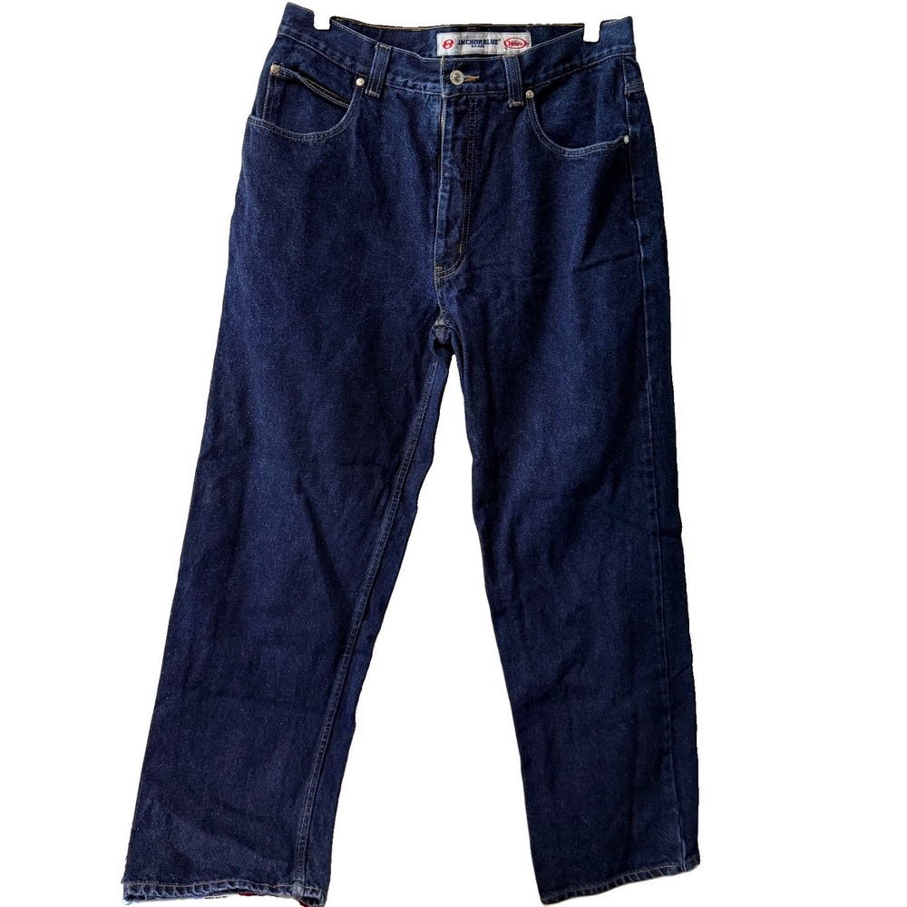 Vintage Anchor Blue Baggy Wide Leg Jeans 36x34 90s Y2K Skate Denim Grunge
